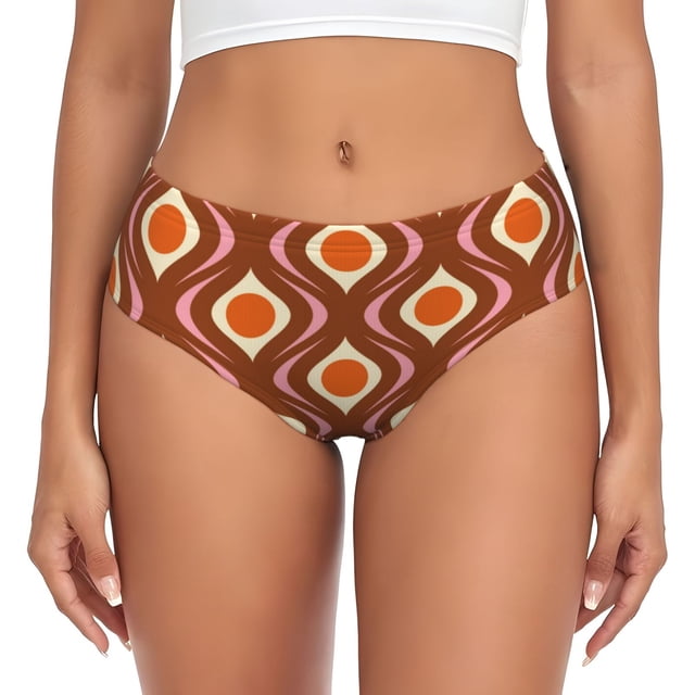 Fotbe 70's Retro Calzones Estampados para Mujer – Ropa Interior de Algodón, Cómoda, Suave y Elástica-4X-Large