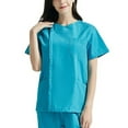 thumbnail image 6 of up to 60% off Gifts Holiday Scrubs Set for Women Womens 2 Piece Nursing Uniform Sets V Neck Short Sleeve Pocket Nurse's Tunic Top and Long Pant Lounge Set Casual Solid Scrubs Set up to 60% off, 6 of 6