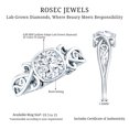 thumbnail image 5 of Rosec Jewels Lab Grown Diamond Cushion Engagement Ring - EF-VS Quality - Gift For Women, 14K White Gold, US 4.00, 5 of 8