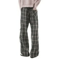 thumbnail image 5 of Mens Classic Plaid Pants Straight Leg Casual Trousers Pleated Front Relaxed Retro Black Pant, 5 of 5
