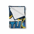thumbnail image 2 of Faith Soft Flannel Fleece Throw Blanket, Funky Comic Book Illustration of the Word Faith, Cozy Plush for Indoor and Outdoor Use, 50" x 60", Earth Yellow Sea Blue, by Ambesonne, 2 of 6