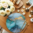 thumbnail image 2 of Marble Teal Round 13 Inch Placemats Set of 6, Modern Ink Painting Abstract Golden Art HeatResistant Non Slip Place Mats for Dining Table, Wipeable Braided Kitchen Table Mats for Housewarming, 2 of 9