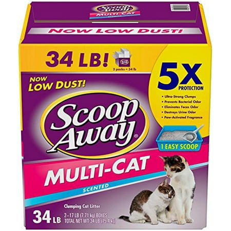 Scoop Away Multi-Cat, Scented Cat Litter, 34 Pounds
