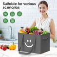 thumbnail image 2 of Grocery Bags 8 Pack - Collapsible Tote Shopping Bags with Sturdy Handles & Bottom to Stands Upright, Grey, 2 of 6