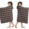 thumbnail image 4 of Gray Buffalo Geometric Pattern Hooded Bath Towel，50"x30" for Ages 3 To 12 Kids, Quick Dry Lightweight Soft Microfiber Hood Beach Towel Cover Up for Kids, 4 of 7
