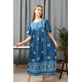 thumbnail image 3 of Loungees Border Print Lounge/Muu Muu/House Dress/Caftan with 3 Button Bib Yoke​, 3 of 4