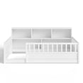 thumbnail image 6 of Miniyam Twin Size Wood Floor Bed with Guardrails, Storage & Bookshelf – Safe, Durable Design for Kids' Bedroom, White, 6 of 7