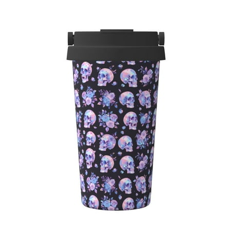 

Junzan flower Skull rose for Stainless Steel Vacuum Insulated Tumbler - Reusable Insulated Cold Brew Iced Coffee Cup Thermos -Gifts for Women Men Him Her