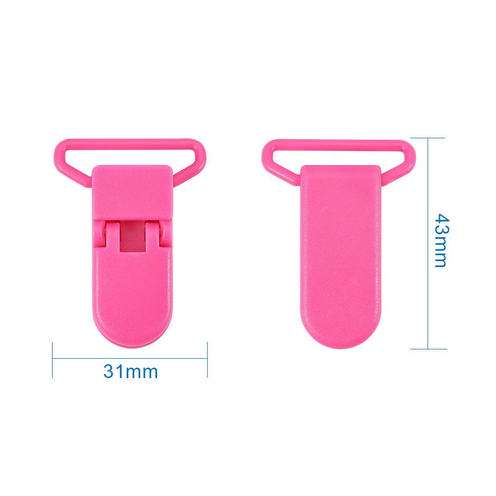 80 PCS 20 Color Plastic Pacifier Suspender Clips Holder