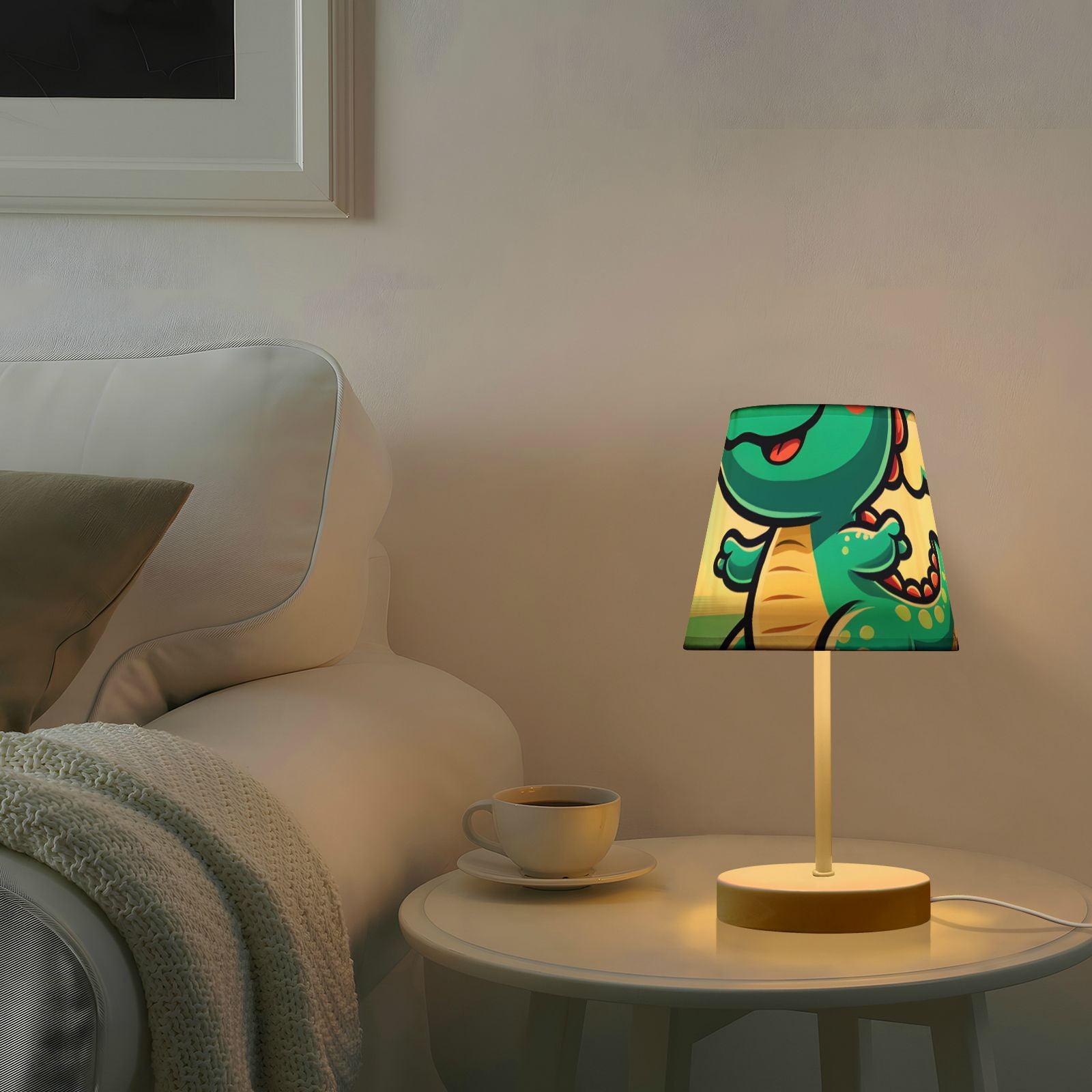 Cartoon Dinosaur Surf LED Desk Lamp Table Lamp USB Bedside Nightstand Small Lamp for Bedroom Living Room Kids Room