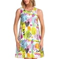 thumbnail image 1 of Saiise Robes d'Été à Motif Ananas Tropicaux pour Femmes, Robe Sans Manches Vintage à Fleurs avec Poche, 1 of 7