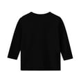 thumbnail image 5 of SERTG Girls 3/4 Long Sleeve Shirt Tops Cute Bow Print Casual Spring Summer Round Neck Blouse Kids Everyday Wear T-Shirt(Black,4 Years), 5 of 5