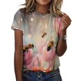 thumbnail image 3 of Tulip T-Shirt O Neck Oversize T-Shirts Short Sleeve Classic Tees Women Summer Graphic Tops, 3 of 5