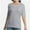 Gray, variant on Women's Short Sleeve V Neck Casual Basic Solid Color Pullover Lightweight Soft Knit T-Shirt Tops