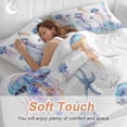 thumbnail image 4 of 3 Piece Coastal Jellyfish Duvet Cover Set Twin Size, Microfiber Comforter/Quilt Cover with Corner Ties and 2 Pillowcases, Summer Beach Nautical Ocean All Season Soft Bedding with Zipper Closure, 4 of 8