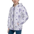 thumbnail image 2 of Pofeuu Bouquet and Lavender Flowers Print Teenage Zipper Hoodie Sweatshirts Hooded Casual Jackets With Pocket For Boys Girls-Medium, 2 of 6