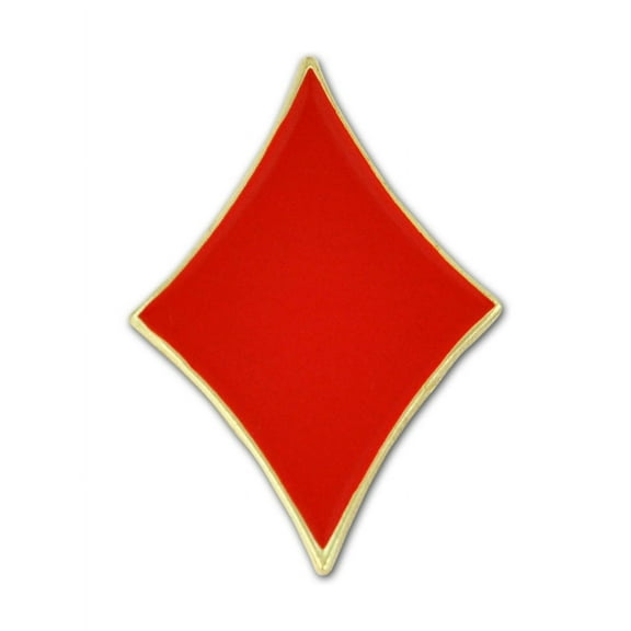 Red Diamond Playing Card Suit Enamel Lapel Pin