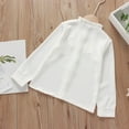 thumbnail image 4 of TEAJOPSUU Girls Lace Shirt Button Down Blouse Ruffle Long Sleeve Peter Pan Collar Shirt Casual Fall Fashion Tops J-White, 4 of 8