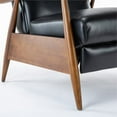 thumbnail image 3 of Solaris Black Faux Leather Wooden Arm Push Back Recliner Chair, 3 of 15