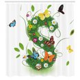 thumbnail image 3 of Ambesonne Letter S Shower Curtain, Garden Art Green Leaves S, 69"Wx75"L, Multicolor and Green, 3 of 3