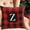Z, variant on Christmas Retro Plaid Pillow Covers 18"x18" Buffalo Plaid Red and Black 26 Letters Farmhouse Christmas Throw Pillow Covers Cotton Linen Cushion Case Xmas Decorations