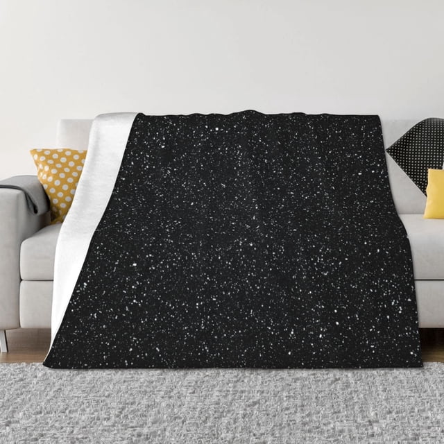 Fotbe Black Glitter Manta de Franela con Estampado, Manta Ultrasuave para Cama, Sofá, Auto, Hipoalergénica y Antibolitas-50"x40"