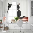 thumbnail image 5 of Cute Cats Blackout Curtains for Bedroom, Modern Abstract Ink Painting Red Striped Thermal Insulated Kitchen Drapes with Grommets, Light Blocking Window Treatment, 2 Panels 52" x 90", 5 of 7
