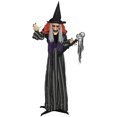 thumbnail image 1 of Outsunny Animated Halloween Decoration, Animatronics Witch, Orange, 1 of 10