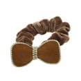 thumbnail image 4 of Unique Bargains 1 Pc Bow Rhinestone Scrunchies for Home Coffee Color, 4 of 5