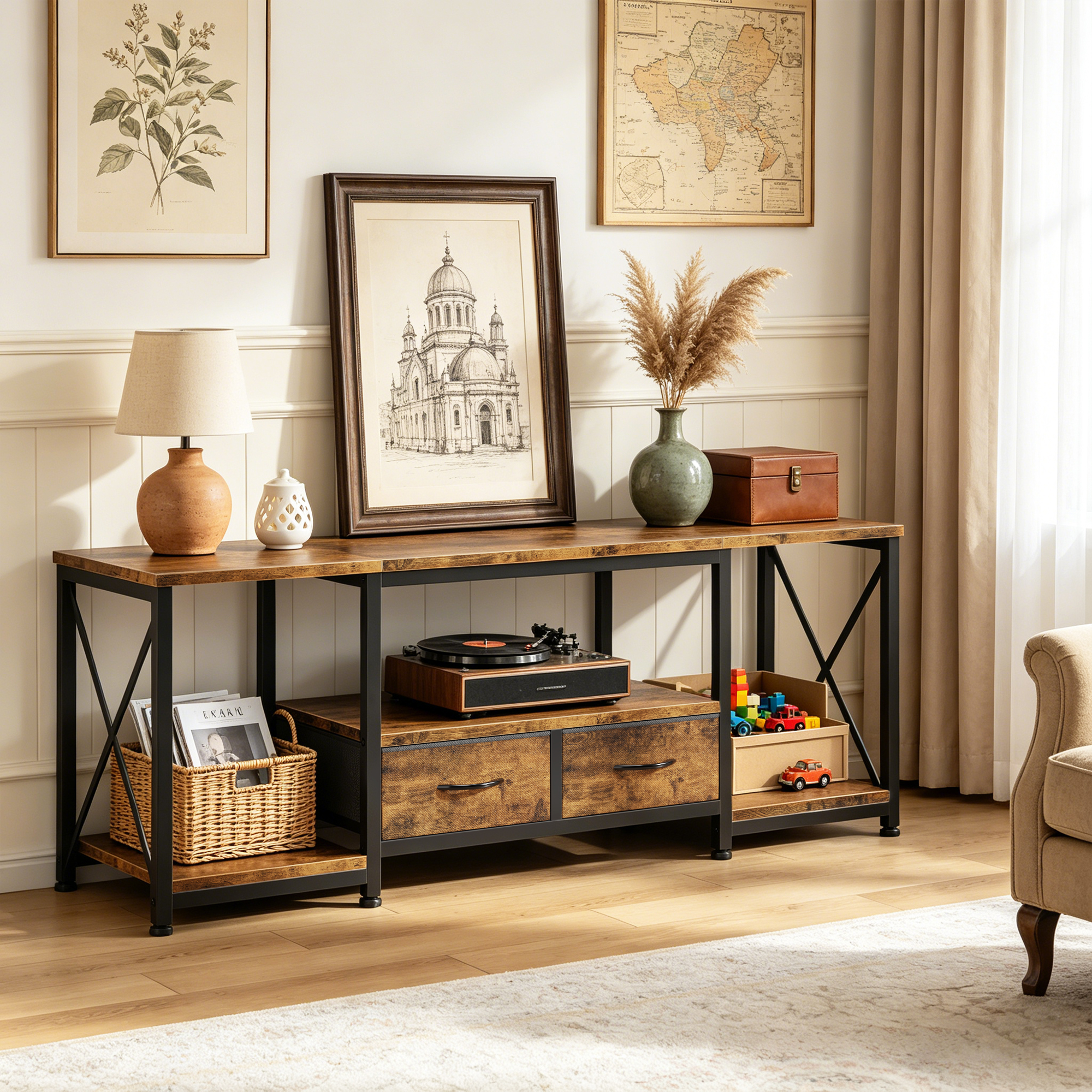 Higdbfe Industrial TV Stand for TVs up to 55 Inches photo 8