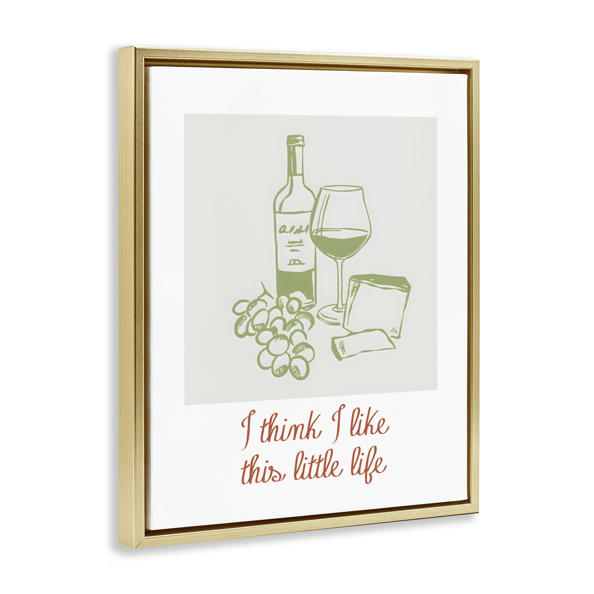 Stupell Industries I Think I Like This Little Life Gold Framed Floater Canvas Wall Art, design by The Prints Vibe