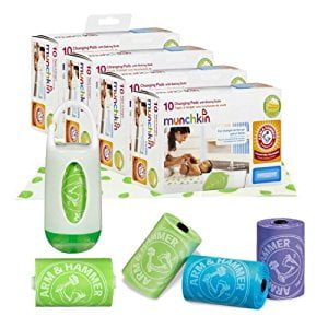Munchkin Arm Hammer Disposable Changing Pad 40 Pack With Diaper Bag Dispenser Refills Colors May Vary Munchkin Arm Hammer Disposable Changing Pad 40 Pack With Diaper Bag Dispenser Refills Colors May Vary