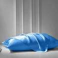 thumbnail image 5 of Cloud Fino 100% Pure Silk Satin Sheet Set 6pcs, Silk Fitted Sheet,Silk Flat Sheet&Silk Pillowcases Sets !(OLY Queen Medium Blue), 5 of 5