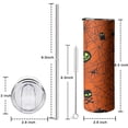 thumbnail image 5 of 20oz Halloween Glowing Spider Web Pattern Skinny Tumblers Stainless Steel Tumbler with Lid and Straw,Vacuum Insulated Double Wall Travel Tumbler Cups with Cleaning Brush for Coffee,Tea, 5 of 6