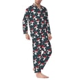 thumbnail image 6 of Salouo Christmas Hat Cute Puppy A Print Button-Front Long Sleeve Pajama Set for Men, Soft 2Pjs Men's Long Sleeve Sleepwear -Small, 6 of 7