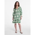 thumbnail image 3 of Time and Tru Women's A-Line Border Print Mini Dress, Sizes XS-XXXL, 3 of 6