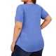 thumbnail image 2 of Tops de Talla Grande para Mujer, Corta, Cuello Cuadrado, Túnica Holgada de Verano para Leggings. Azul XL, 2 of 8