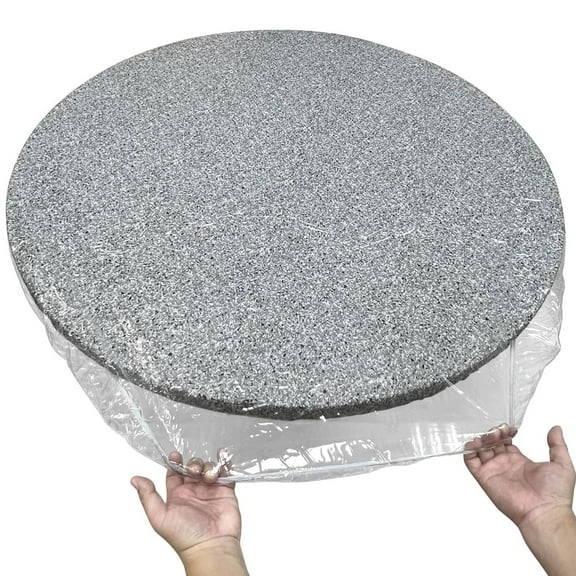 Round Fitted Vinyl Tablecloth Clear Waterproof Table Cover with Elastic Edged, Heavy Duty Table Cover for Indoor Outdoor Patio Use - Fits Tables up to 36" - 44" Diameter