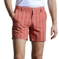 thumbnail image 2 of MIUOWANP Men's Cotton Casual Shorts with Pocket Striped Print Button Waist Shorts Pants Size XXL(12)Orange, 2 of 7