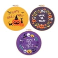 thumbnail image 1 of Abbracc 3 pcs of Embroidery Starter kit with Halloween Patterns and Instructions, DIY Adult Beginner Cross Stitch Kits, Including 3 Embroidery Loops Set 2, 1 of 6