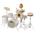 thumbnail image 1 of Figuras de música rock a escala 1/64, escala S, escenas en miniatura, adornos de escritorio, dioramas, micro Conjunto de baterista blanco, 1 of 7