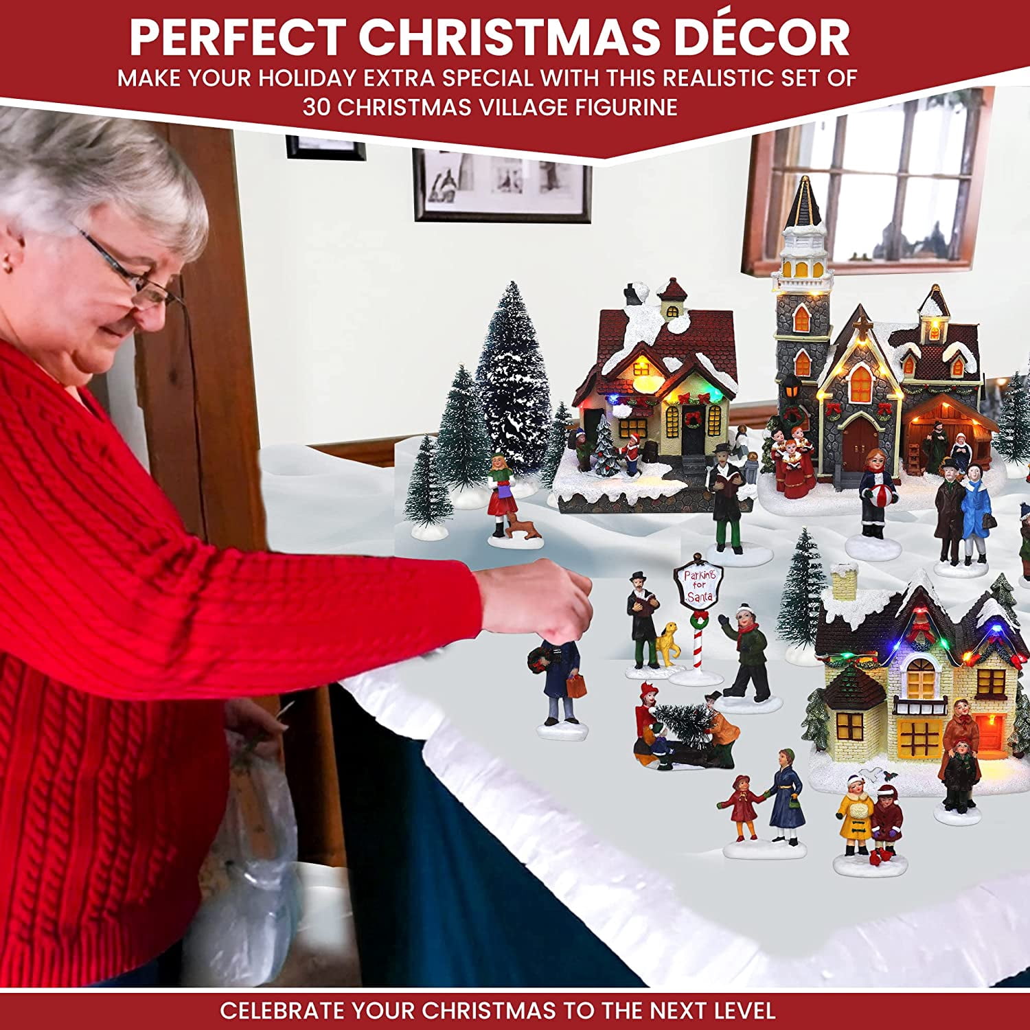 Holiday House Town Collections: 30-Piece Resin Christmas Village