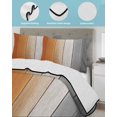 thumbnail image 4 of Quilts Twin XL Size, Burnt Orange Gray Ombre Soft Comforter Bedding Set for Bed, Vintage Farmhouse Wooden Lightweight Quilted Bedspread with Pillow Cover(2 Pieces) for All Season, 68x98 Inch, 4 of 6