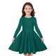 thumbnail image 1 of Odeerbi Niñas Manga Larga A-Vestido de Manga Larga Para Niñas Vestido Acampanado de Primavera Vestido Elástico de Colores Sólidos Vestido de Patinadora Twirly Vestido de Recital Escolar, 1 of 9