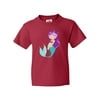 Inktastic Cute Little Mermaid, Purple Hair, Purple Sea Star Youth T-Shirt
