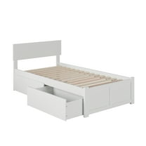 Orlando Platform Bed with Flat Panel Foot Board and 2 Urban Bed Drawers, Multiple Colors, Multiple Sizes