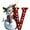 V, variant on Snowman Christmas Ornaments 2025 - Personalized Letter Decor for Holiday Celebrations, Indoor and Outdoor Festive Hanging Decorations, Customizable Christmas Tree or Home Accent