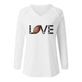 thumbnail image 3 of MKLEKYY Hauts Grande Taille pour Femmes Chandails en Molleton Légers Décontractés à Col Rond Manches Longues Imprimé Graphique de Football T-Shirt, 3 of 3