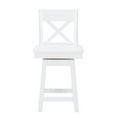 thumbnail image 6 of Pemberly Row Sturdy Solid Rubberwood Swivel X Back 24" Counter Stool in White, 6 of 10