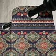 thumbnail image 3 of Ambesonne Ethnic Grommet Curtain, Floral Geometric Shapes, 50" x 96", Indigo Scarlet, 3 of 6